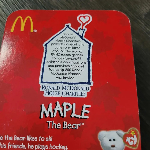 1999 McDonalds ty Beanie Baby Maple The Bear Vintage ERRORS 1993 OAKBROOK New - Picture 4 of 10